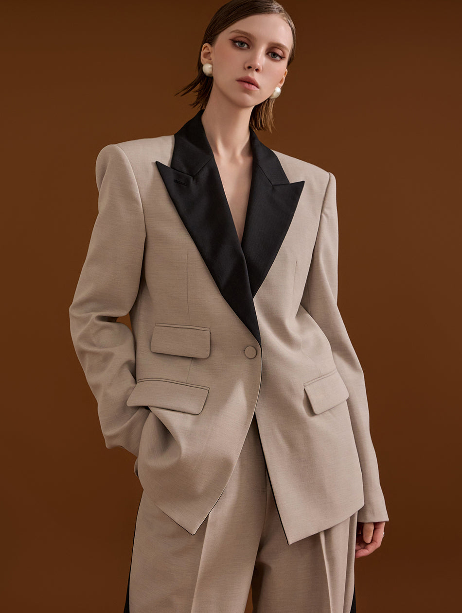 MBDJ013 立领配色一粒扣单夹克