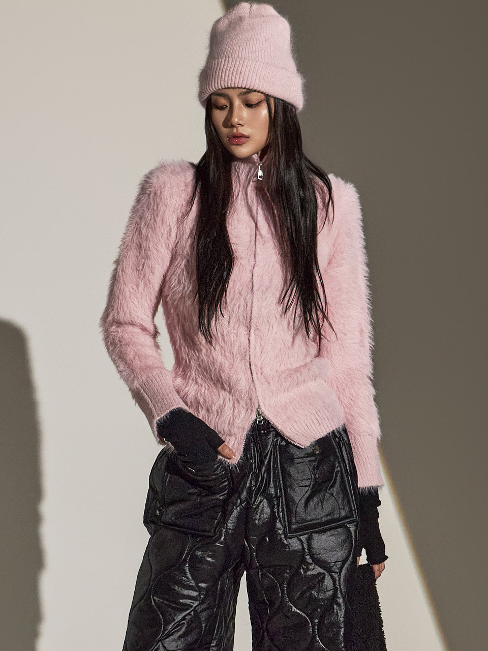 J2586 毛皮拉链夹克