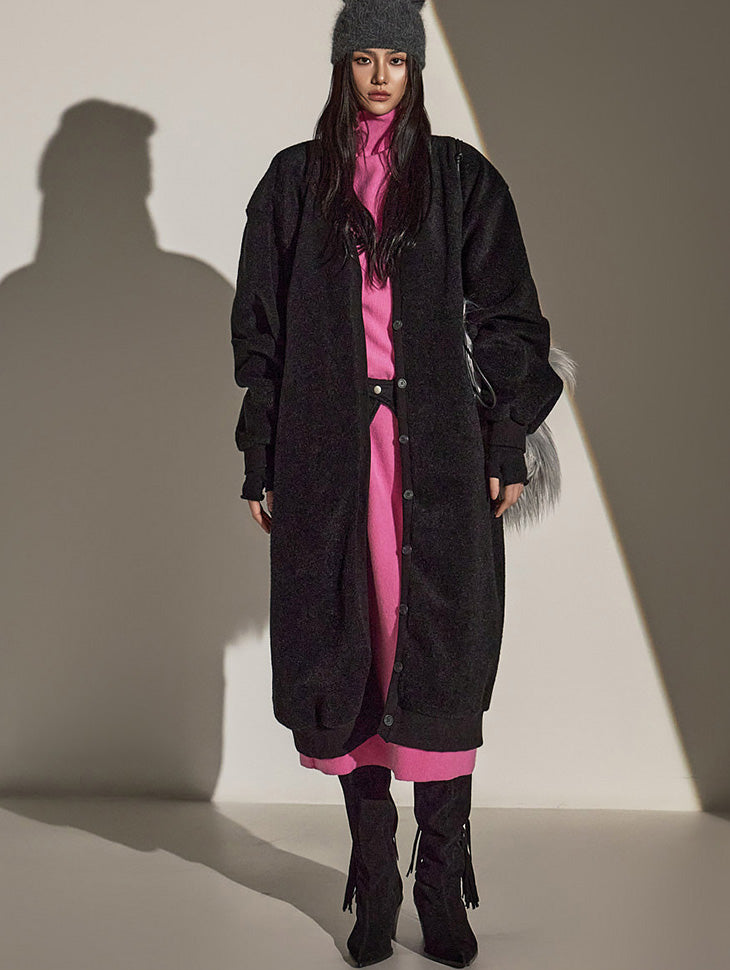 J2581 裏起毛ロングカーディガン