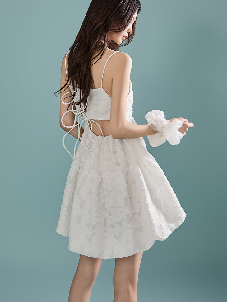 D4988 Eyelet Mini Dress