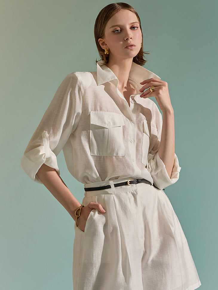 S555 多向卷起衬衫