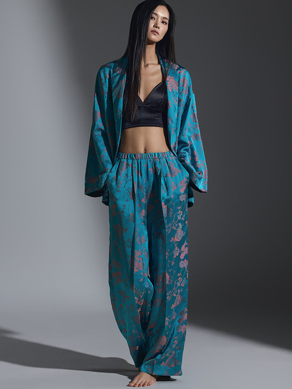 D9490 Satin Loungewear Two-Piece