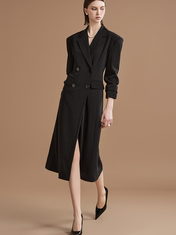 J2256 修身双层长外套