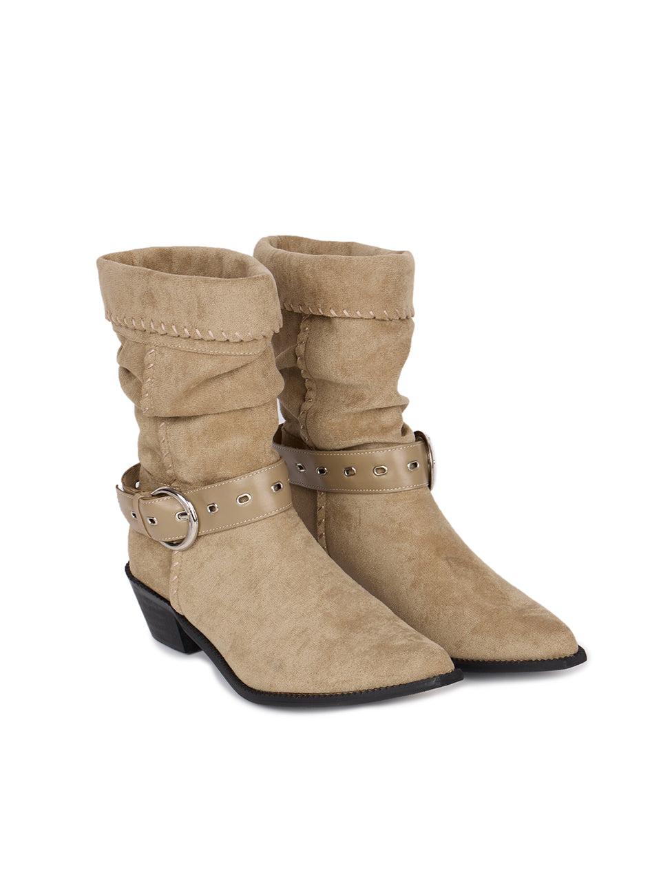 AR-3361 腰带褶皱踝靴