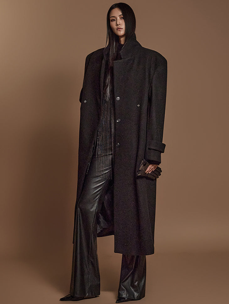 J2521 ウール スナップボタンコート