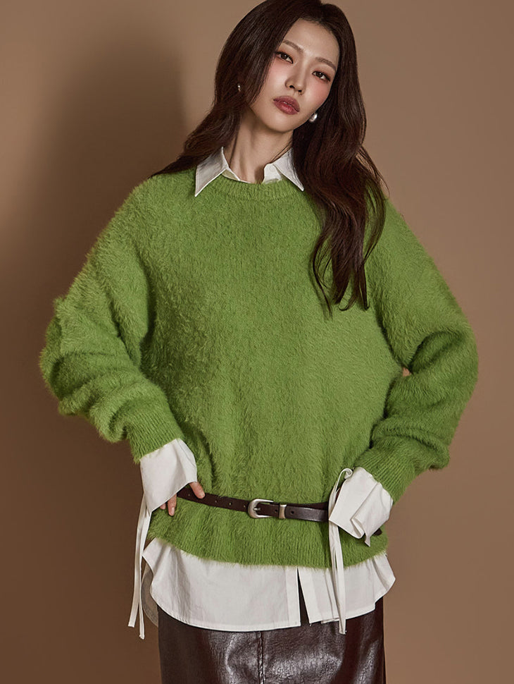 E3551 马海毛保暖针织衫