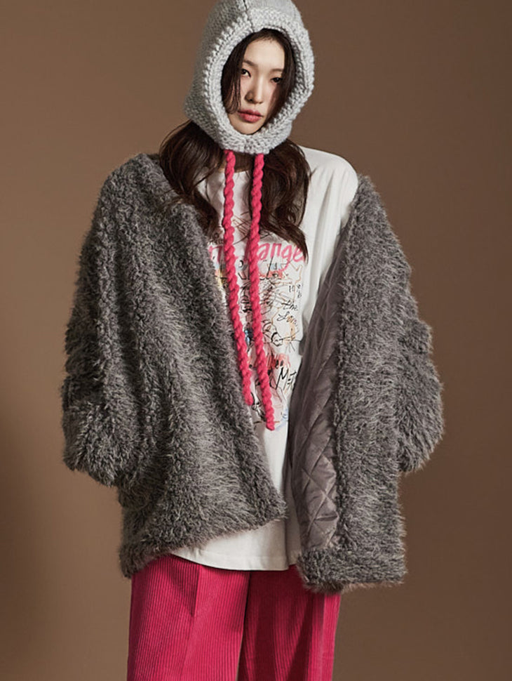 J2530 フリンジファーキルティングジャンパージャケット