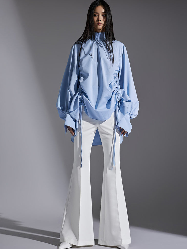 B9174 サイド巾着ドレッシーブラウス