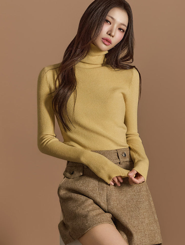 E3654 罗纹针织上衣