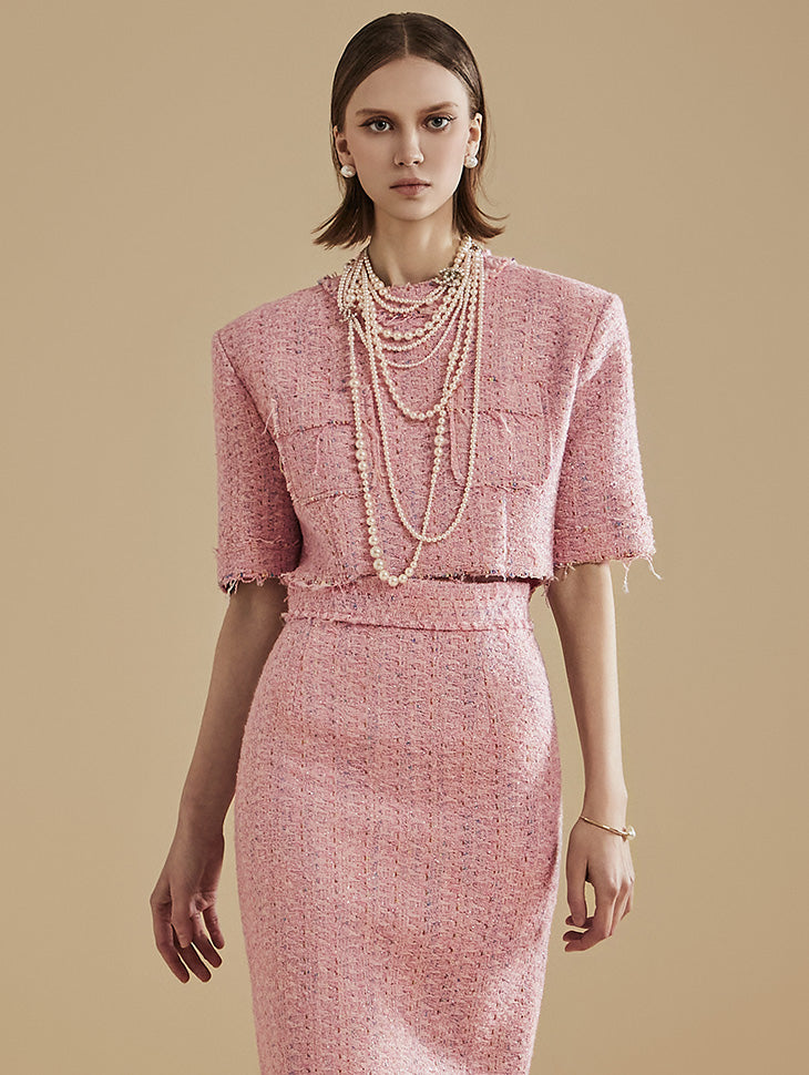 B9140 淡色花呢短款衬衫