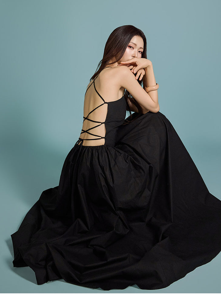 D5048 后开衩连衣裙