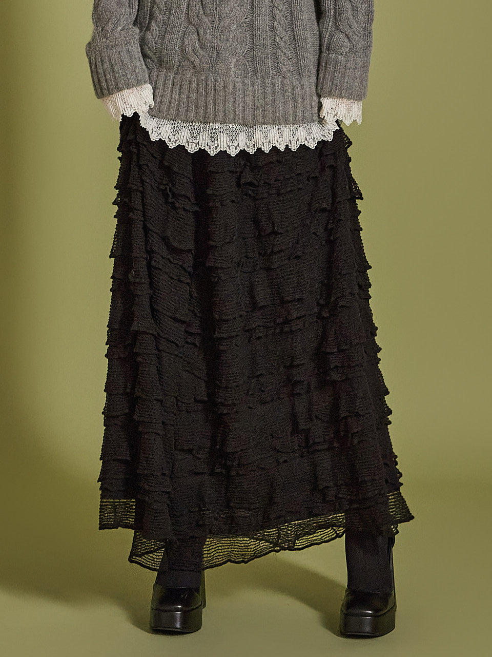 SK2824 ティアードニットスカート