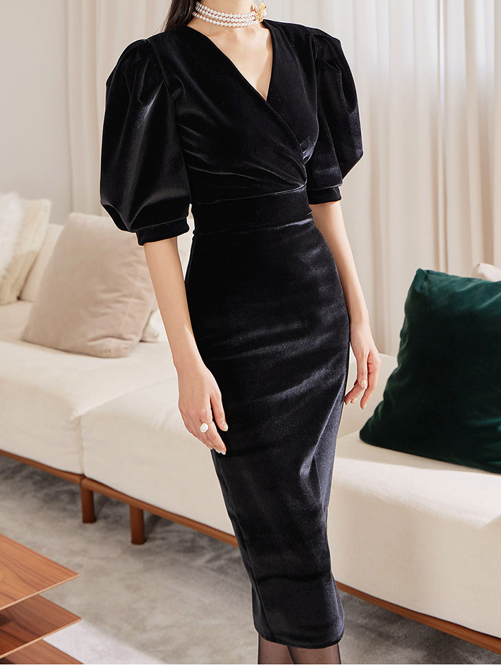 D4607 ベルベットドレス