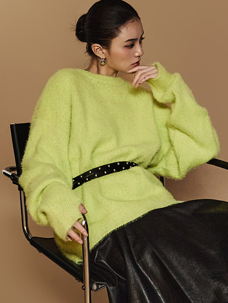 E3551 马海毛保暖针织衫