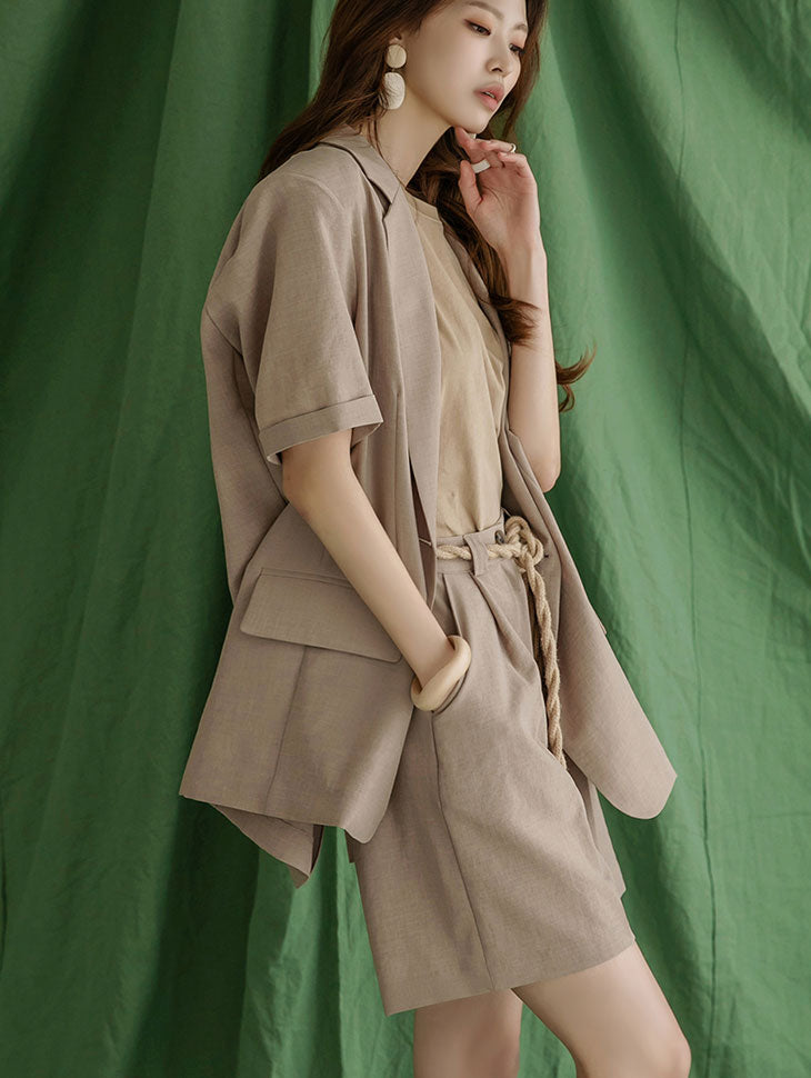 TP1251 后扣夹克两件套