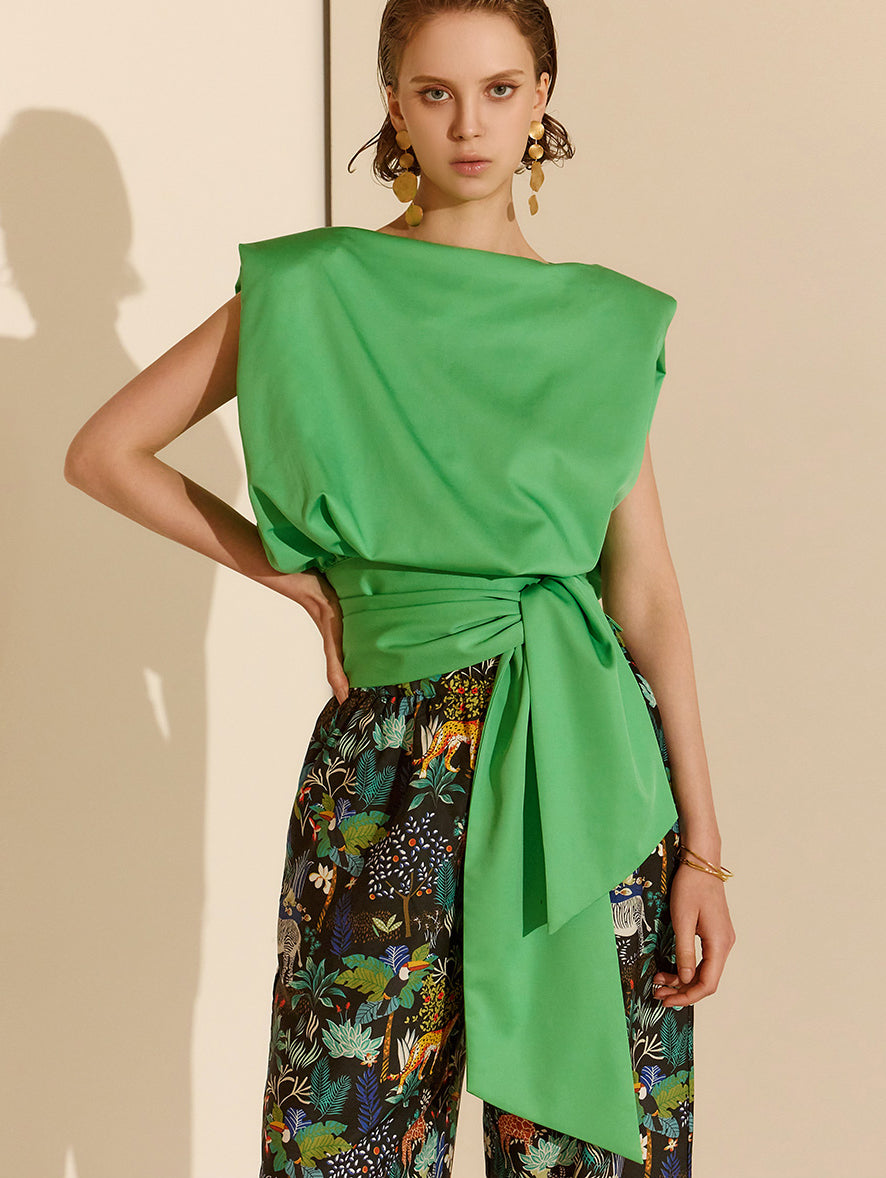 B9142 吊带短款无袖衬衫