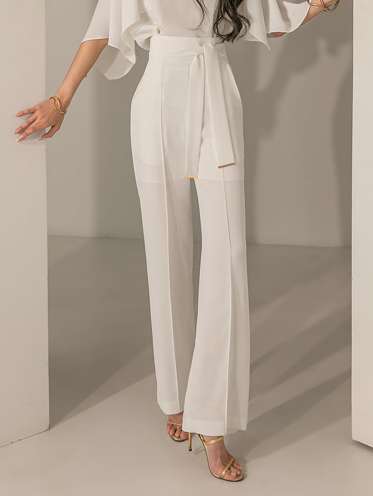 P2651 肩带半宽休闲裤