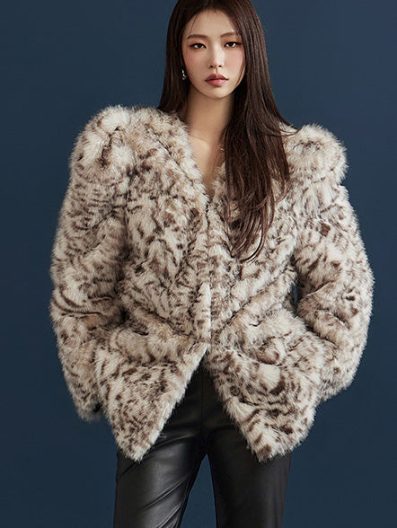 J2071 ヒョウ柄パフスリーブジャケット