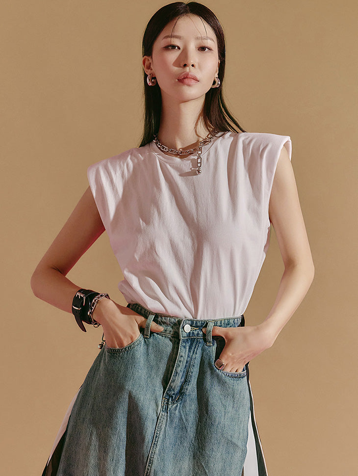 E2466 Basic Pad Sleeveless Top