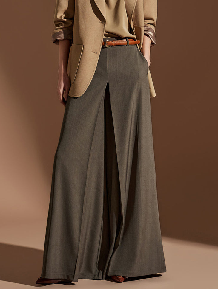 P3068 细褶宽长休闲裤