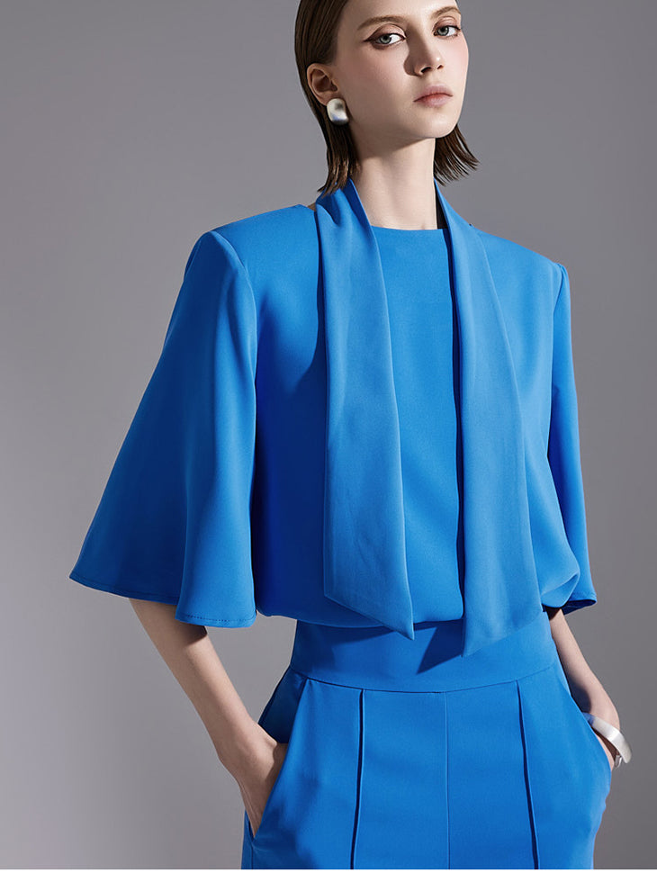 B2933 船领衬衫(围巾套装)