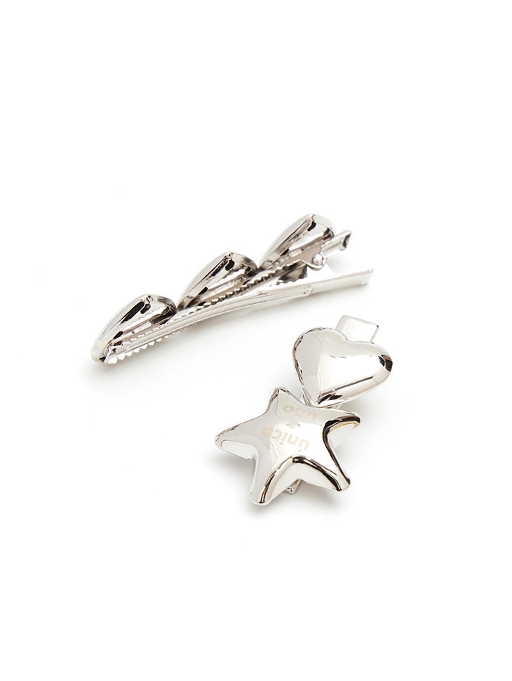 AP-468 Star and Heart Shape Hair Clips (2SET)