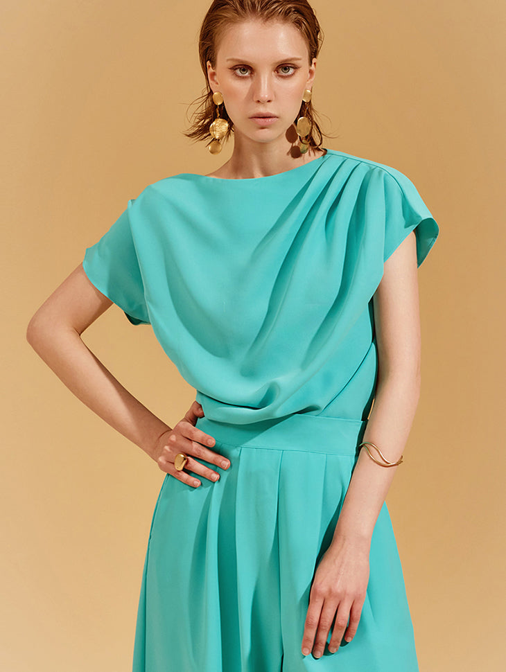 B2847 船领垂坠衬衫