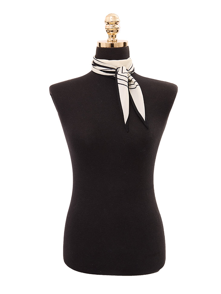 AS-1634 ストライプとカラーコントラストのスカーフ