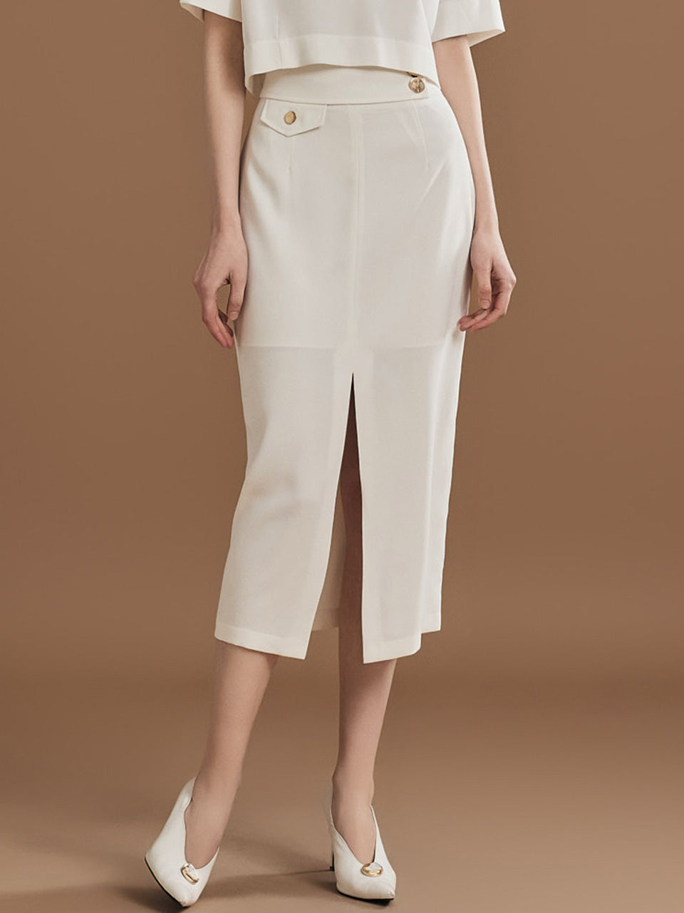 SK2723 ボタンスカート