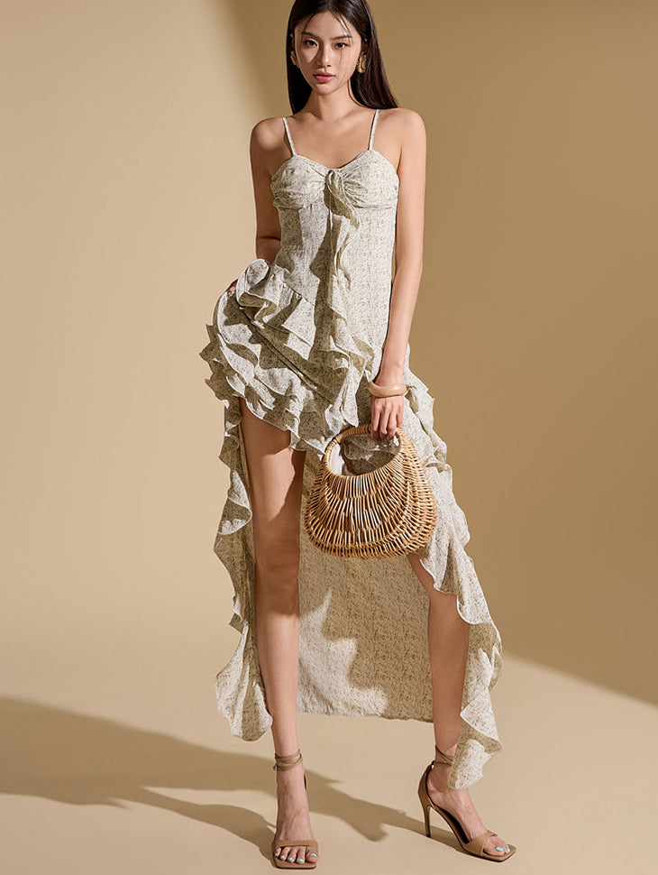 D5041 チューブトップフリルドレス