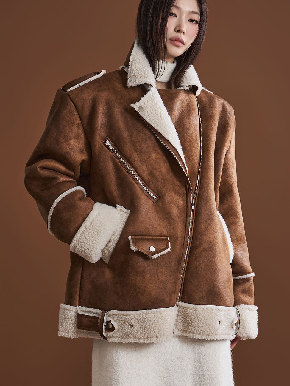 J2092 绒面革羊毛夹克