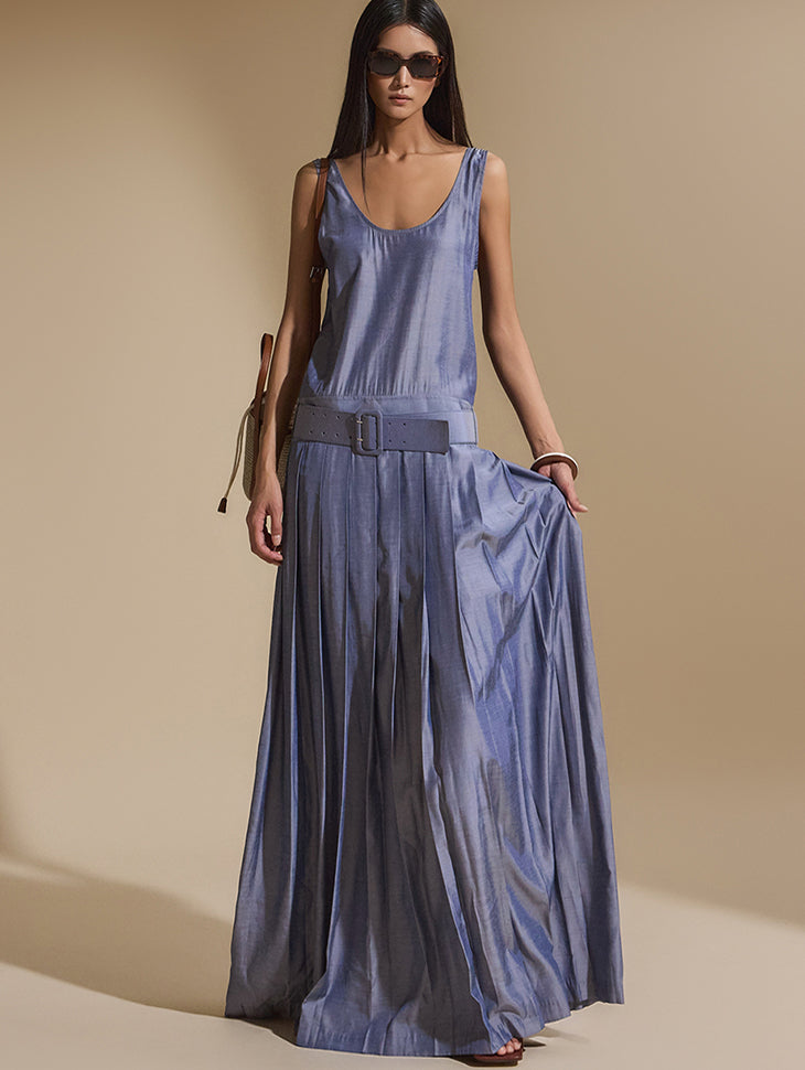 D5028 ベルト付きドレス