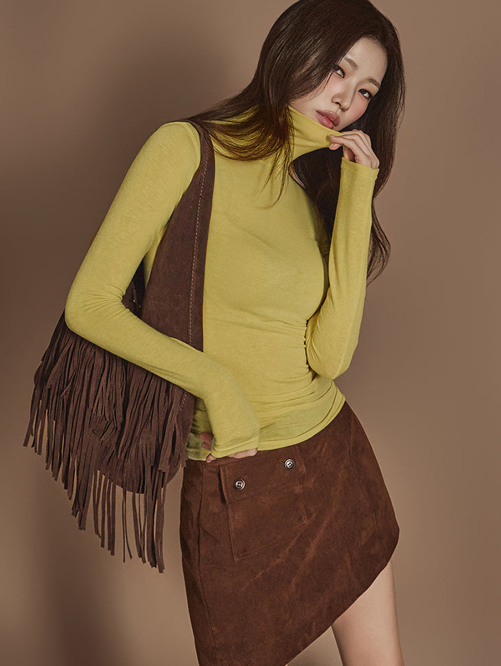 E3588 修身高领上衣