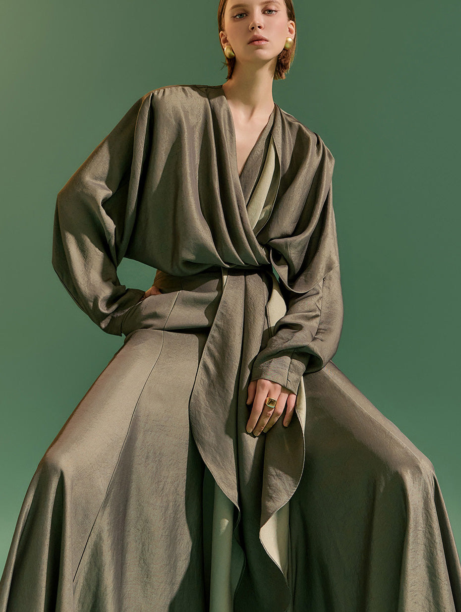 B9165 ドレープラップブラウス