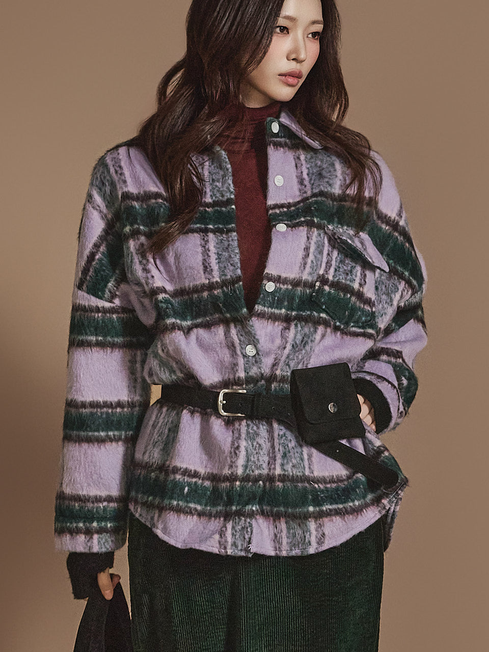 S692 格子口袋衬衫