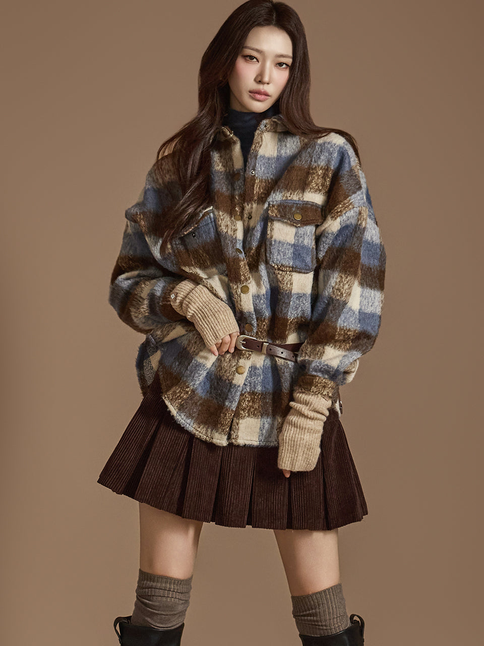 S701 口袋格子衬衫