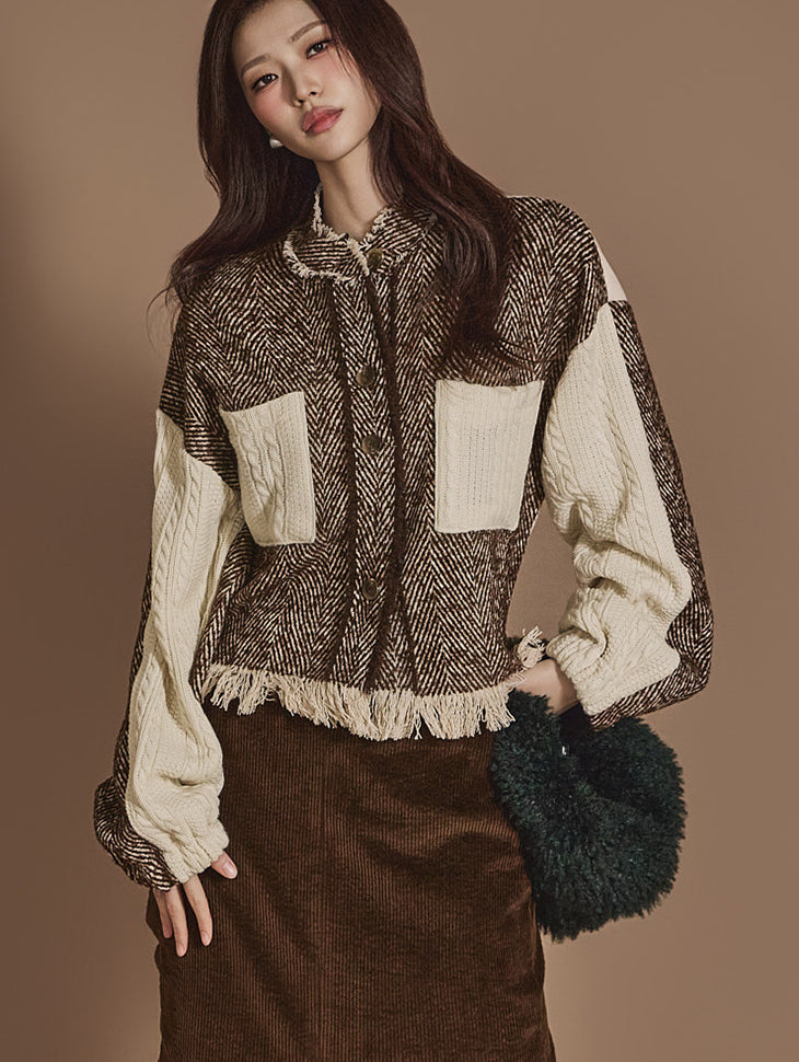 J2427 ツイストフリンジジャンパージャケット