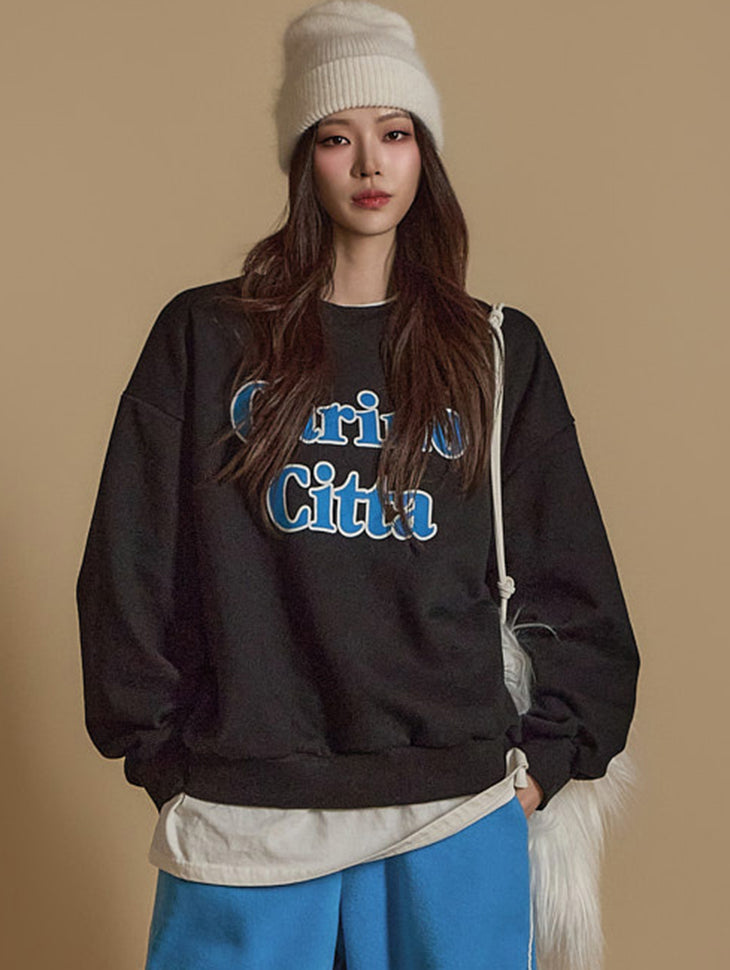 E3687 印花羊毛衬里运动衫