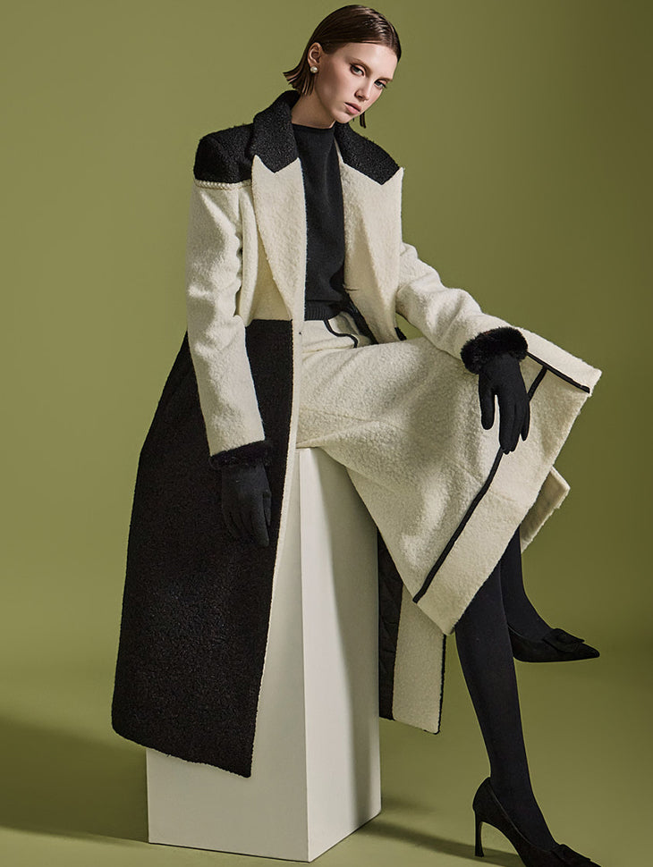 J2519 撞色绗缝大衣