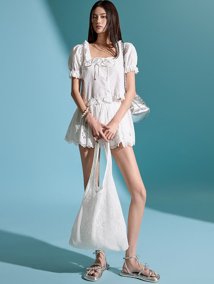 TP1899 刺绣上衣和裤子套装