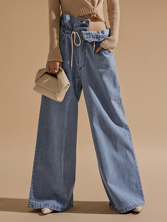 PJ469 フォールドワイドジーンズ