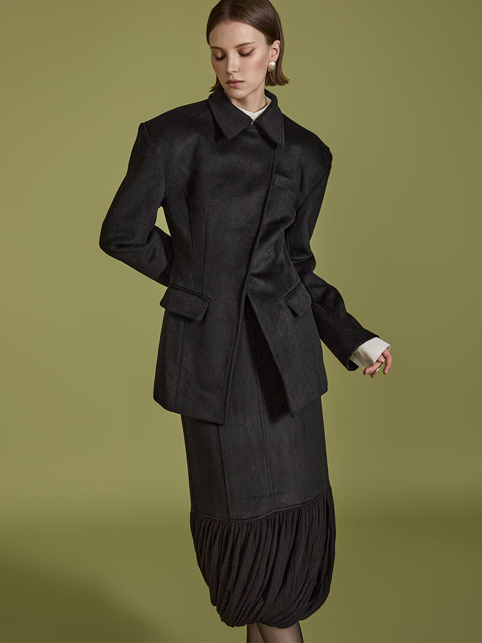 J2453 ダイアゴナルラインウールジャケット