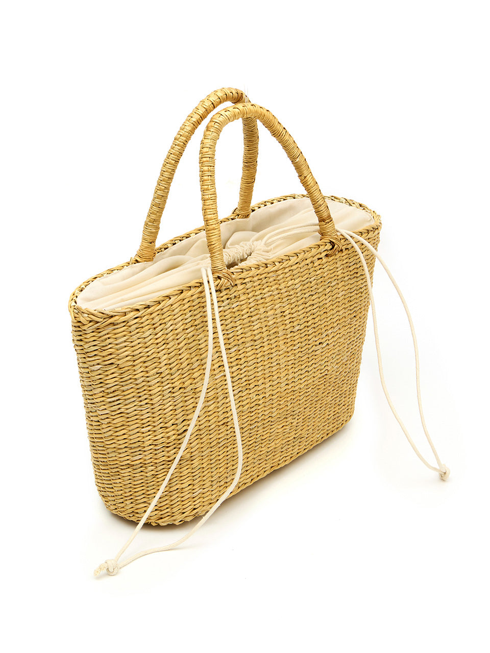 A-1595 ラフィアスクエアハンドルバッグ