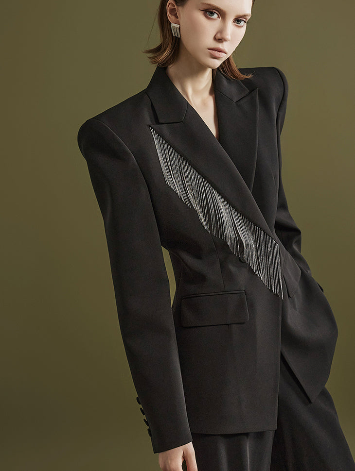 MBDJ056 フリンジダブルボタンシングルジャケット