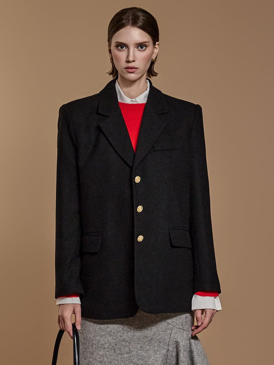 J2422 ゴールドボタンウールジャケット