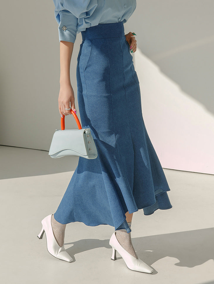 SK2259 デニムアシンメトリーミディスカート