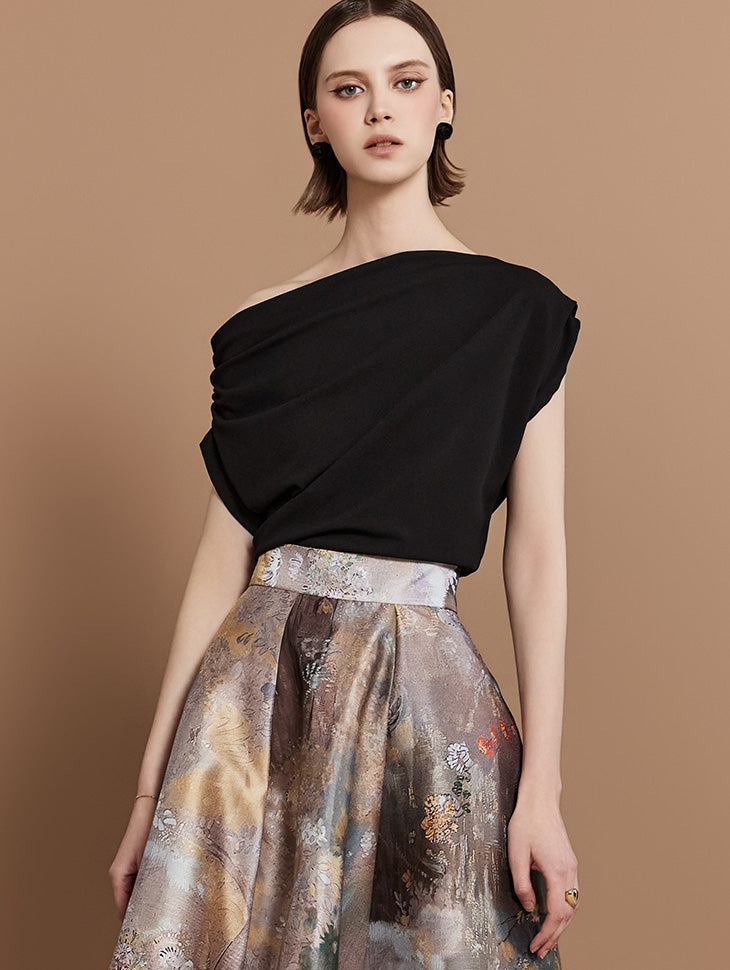 E3284 Drape Unbalance Top