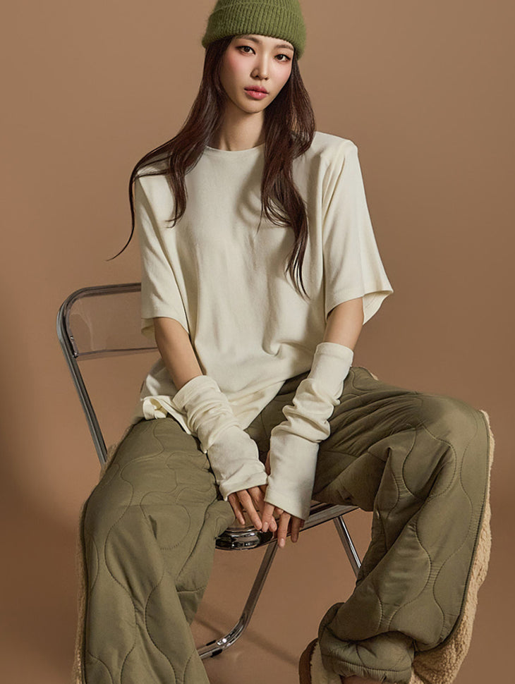 E3660 指なし手袋付きトップス