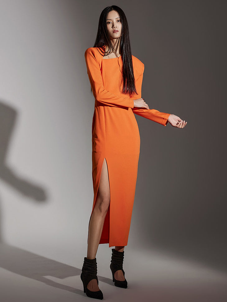 D9470 アシンメトリーネックラインドレス