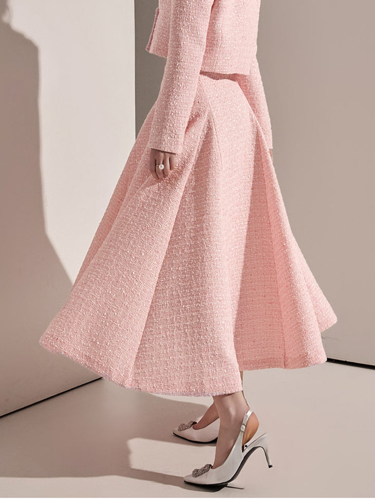 SK2671 ツイードフレアミディスカート